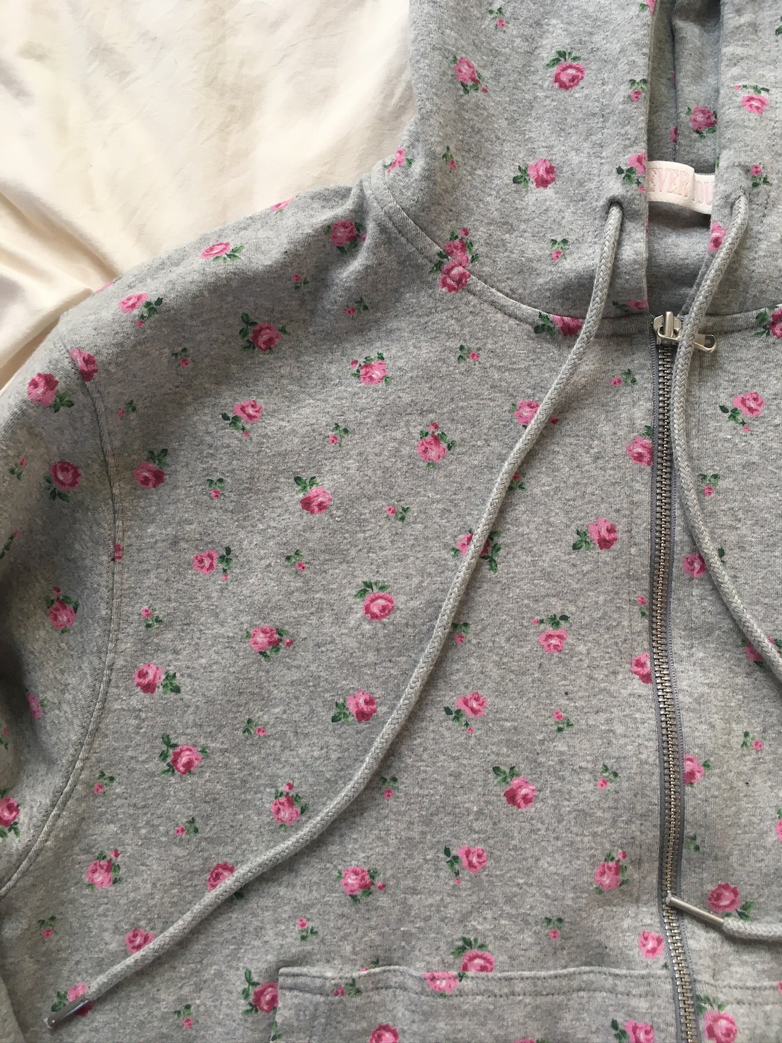 flower zip-up hoodie