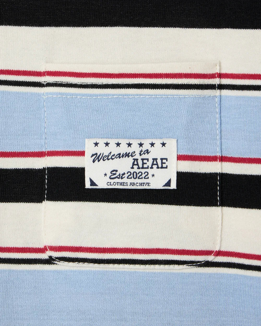 AEAE STRIPE PK T-SHIRTS (SKY BLUE)