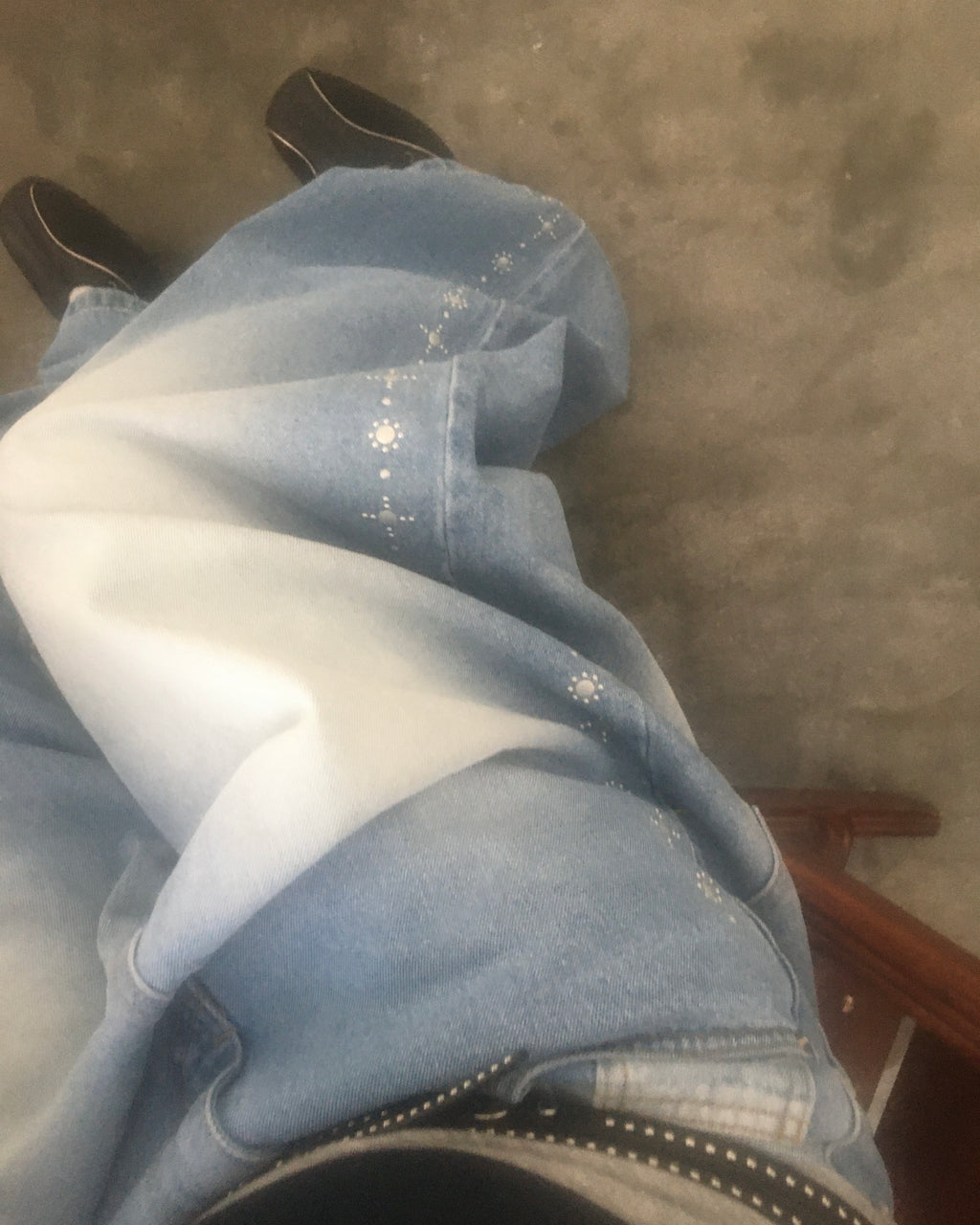 studded balloon jeans (blue)