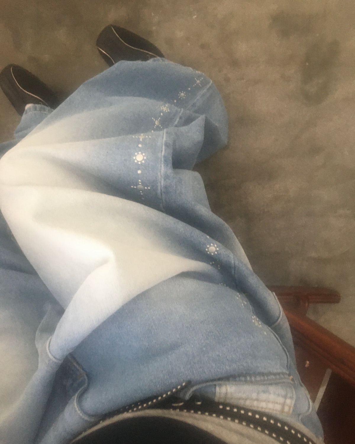 studded balloon jeans (blue)