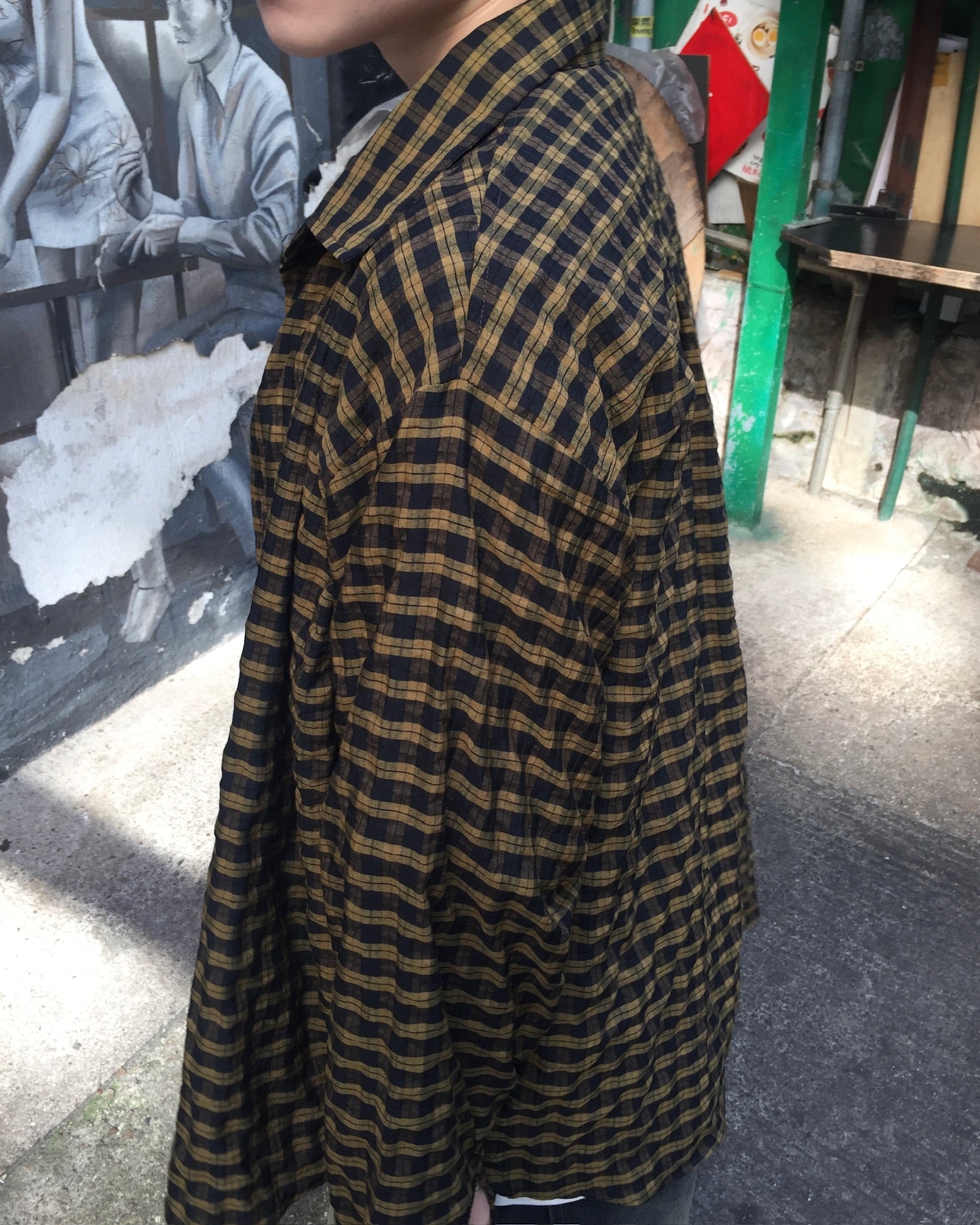 crunch checked shirt (olive)
