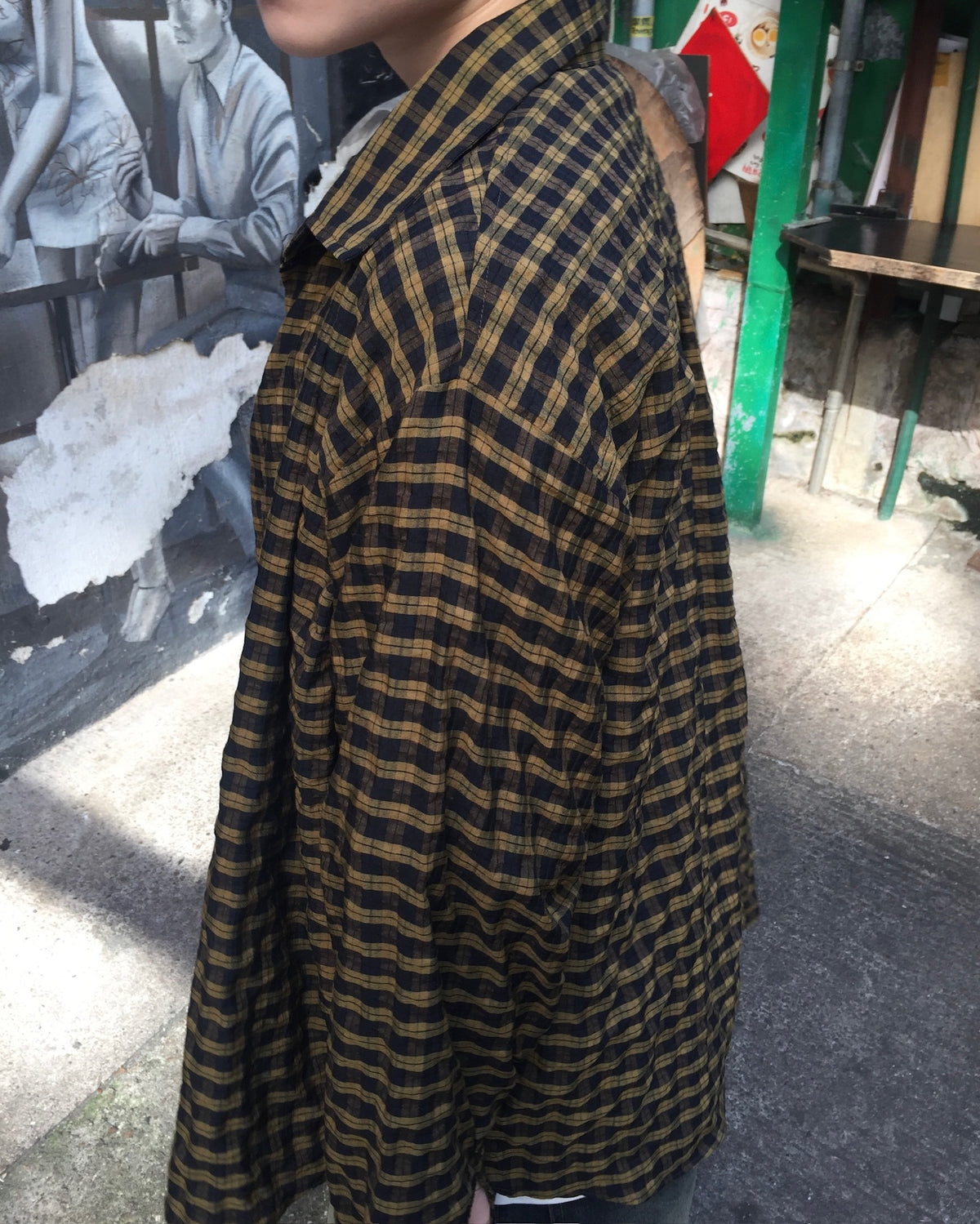 crunch checked shirt (olive)