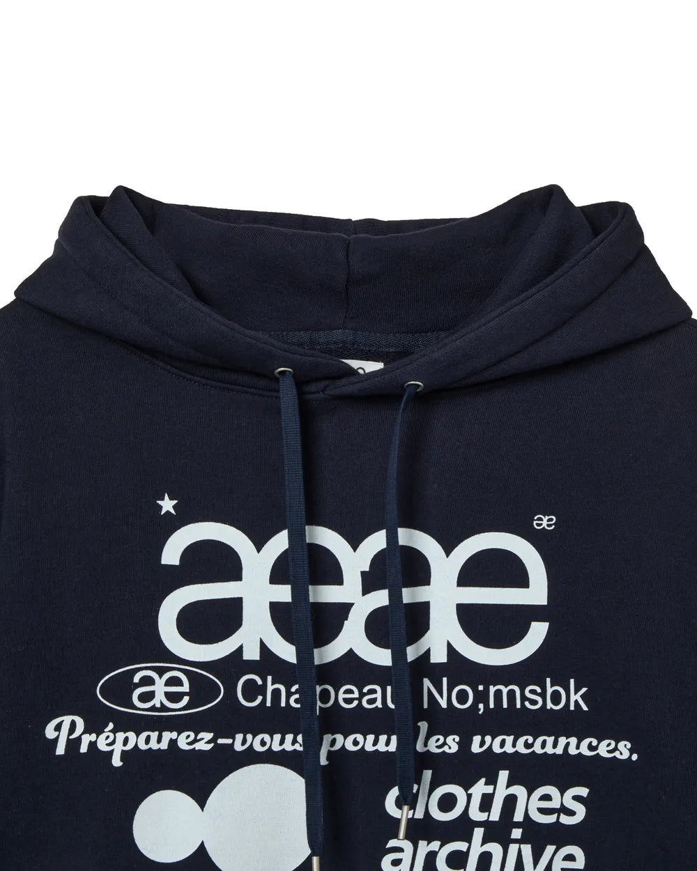 AEAE WEB LOGO LOOSED HOODIE (NAVY)