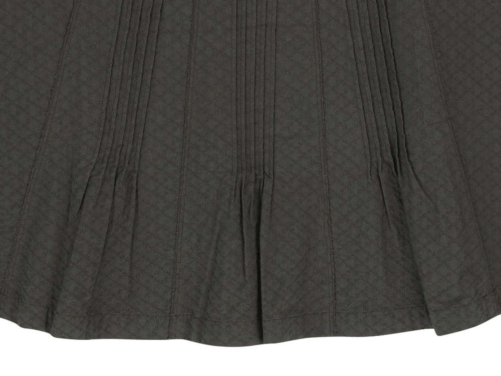 ✪【𝘱𝘳𝘦-𝘰𝘳𝘥𝘦𝘳】coyseio flower pintuck skirt (charcoal)