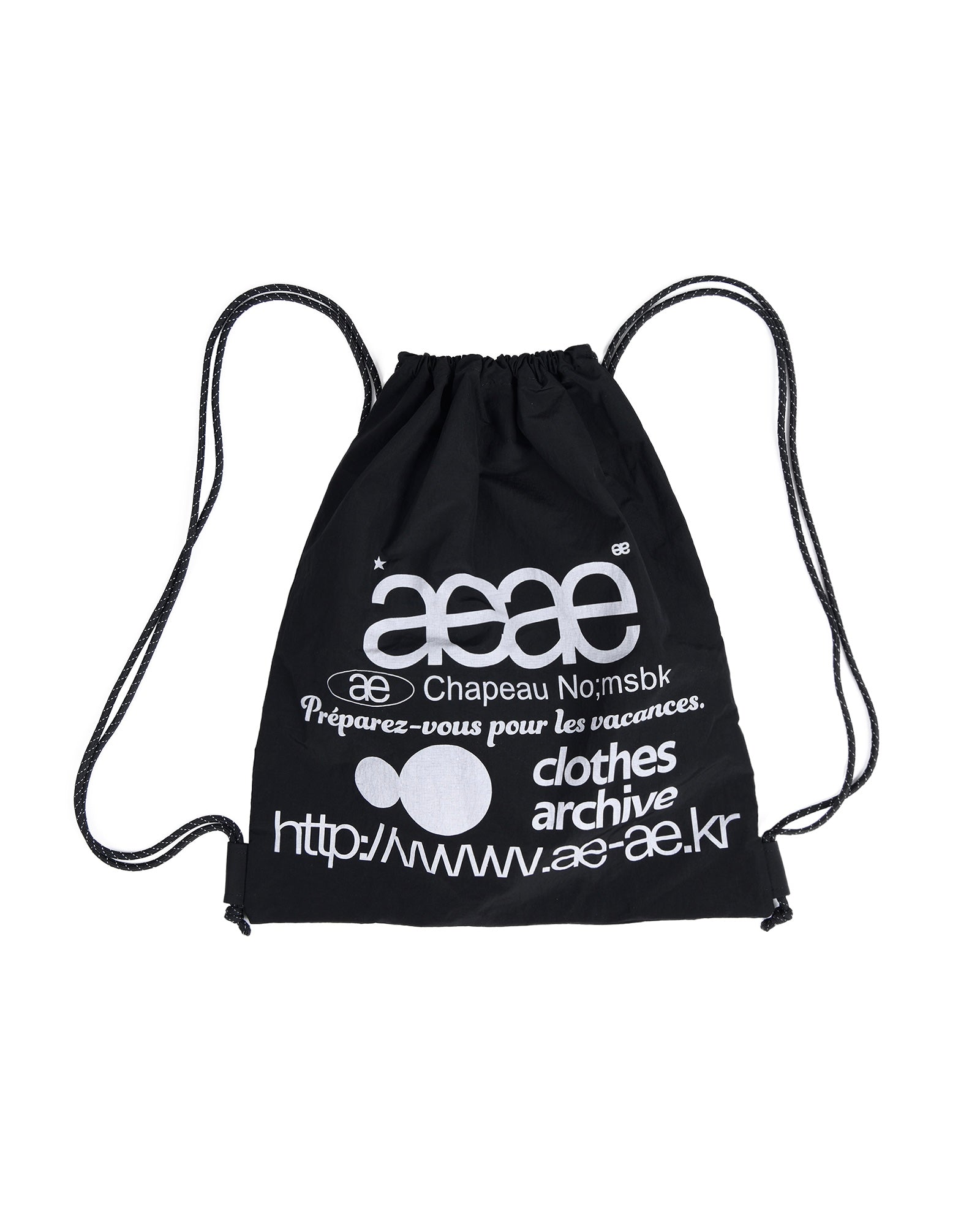 AEAE WEB LOGO GYM SACK (BLACK)