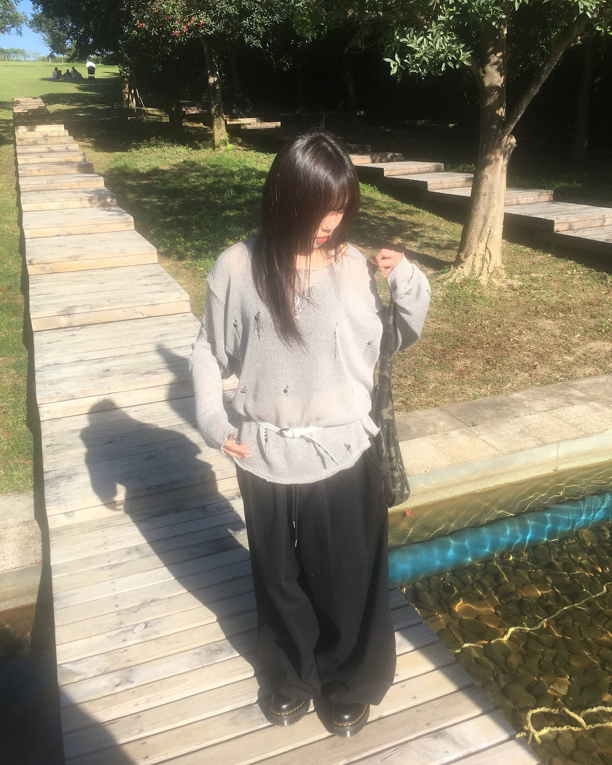 97 patch cotton pants (black)