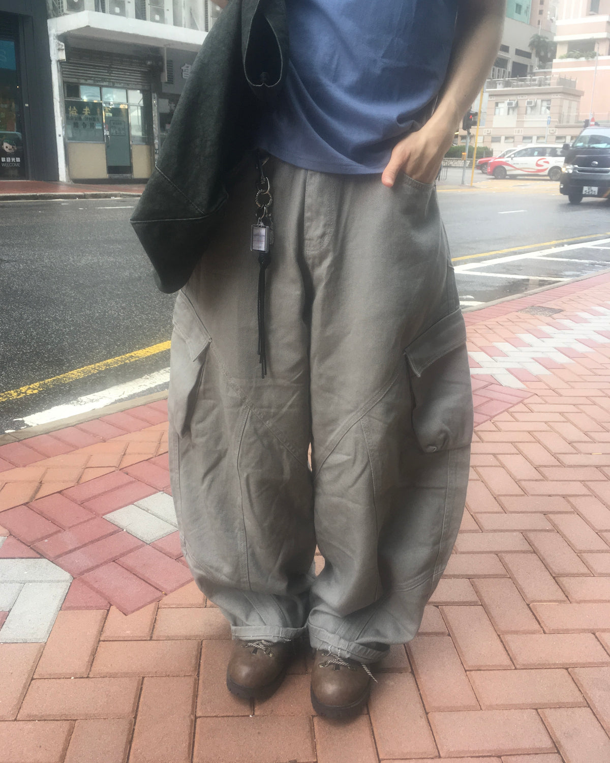 multi-seam cargo pants (grey)