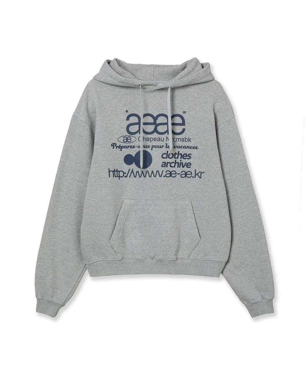AEAE WEB LOGO LOOSED HOODIE (GREY)