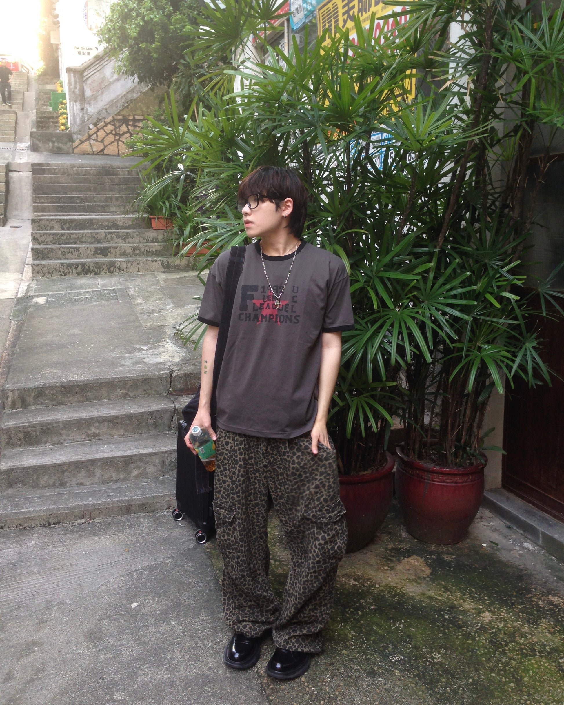 champion star ringer tee (charcoal)