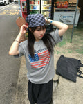 checked scarf (charcoal)