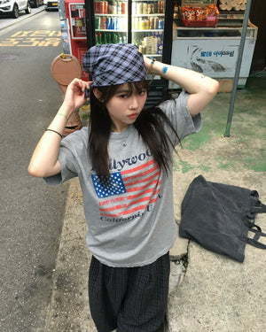 checked scarf (charcoal)