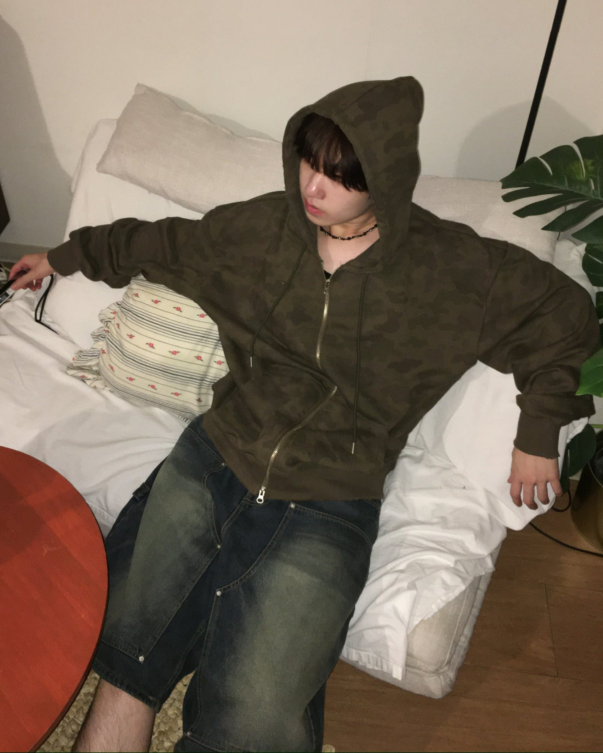 camo damaged jacket
