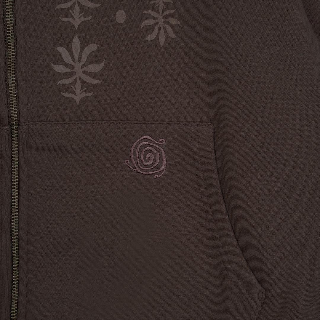 TCM ETHNIC HOODED ZIP-UP (BROWN)