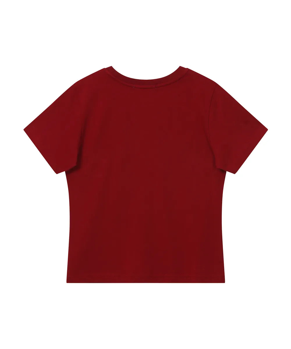 BAUF 3 LOGO DOT SLIM FIT T-SHIRT (RED)