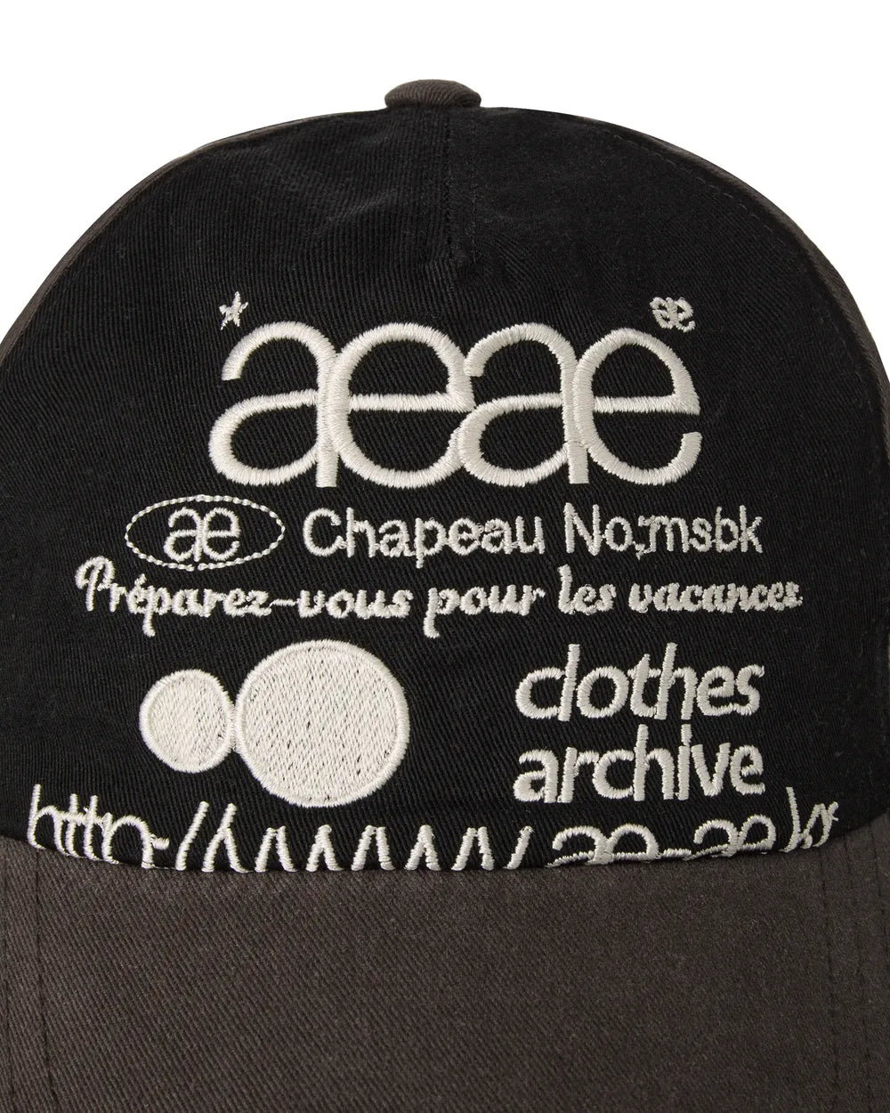 AEAE WEB LOGO 5 PANNEL BALL CAP (DARK BROWN/BLACK)