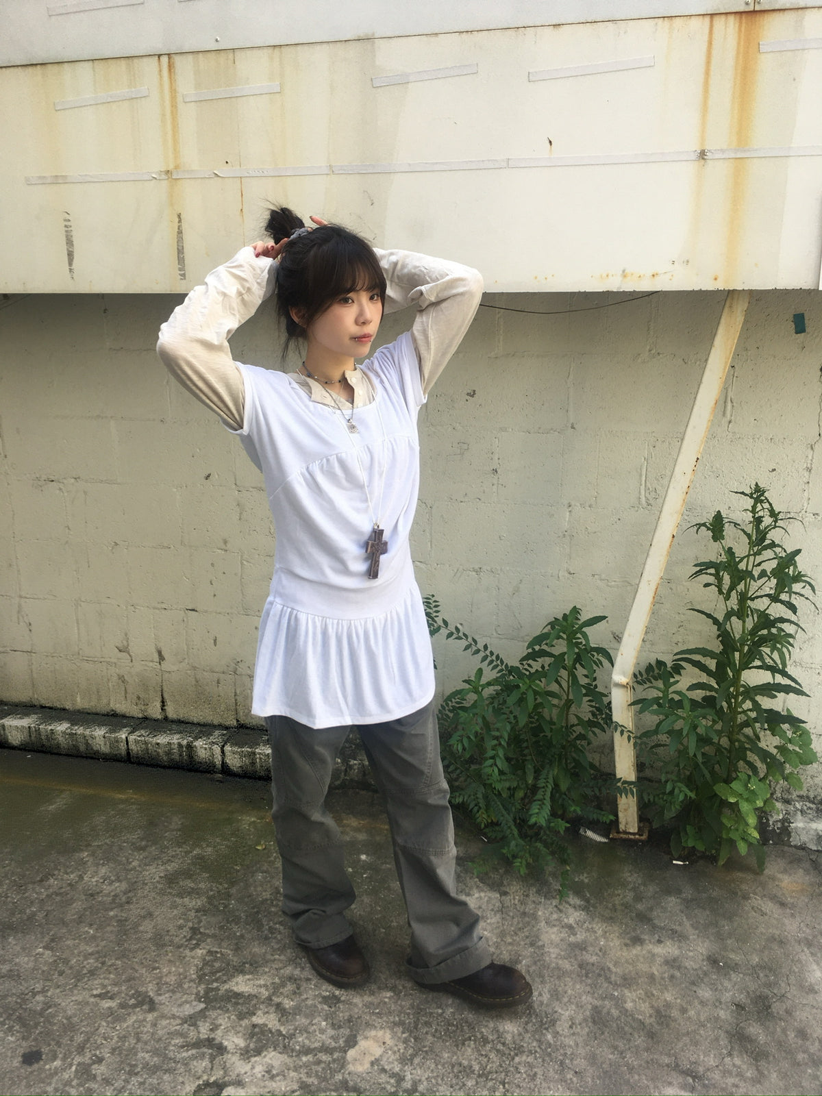 vintage flared pants (khaki beige)