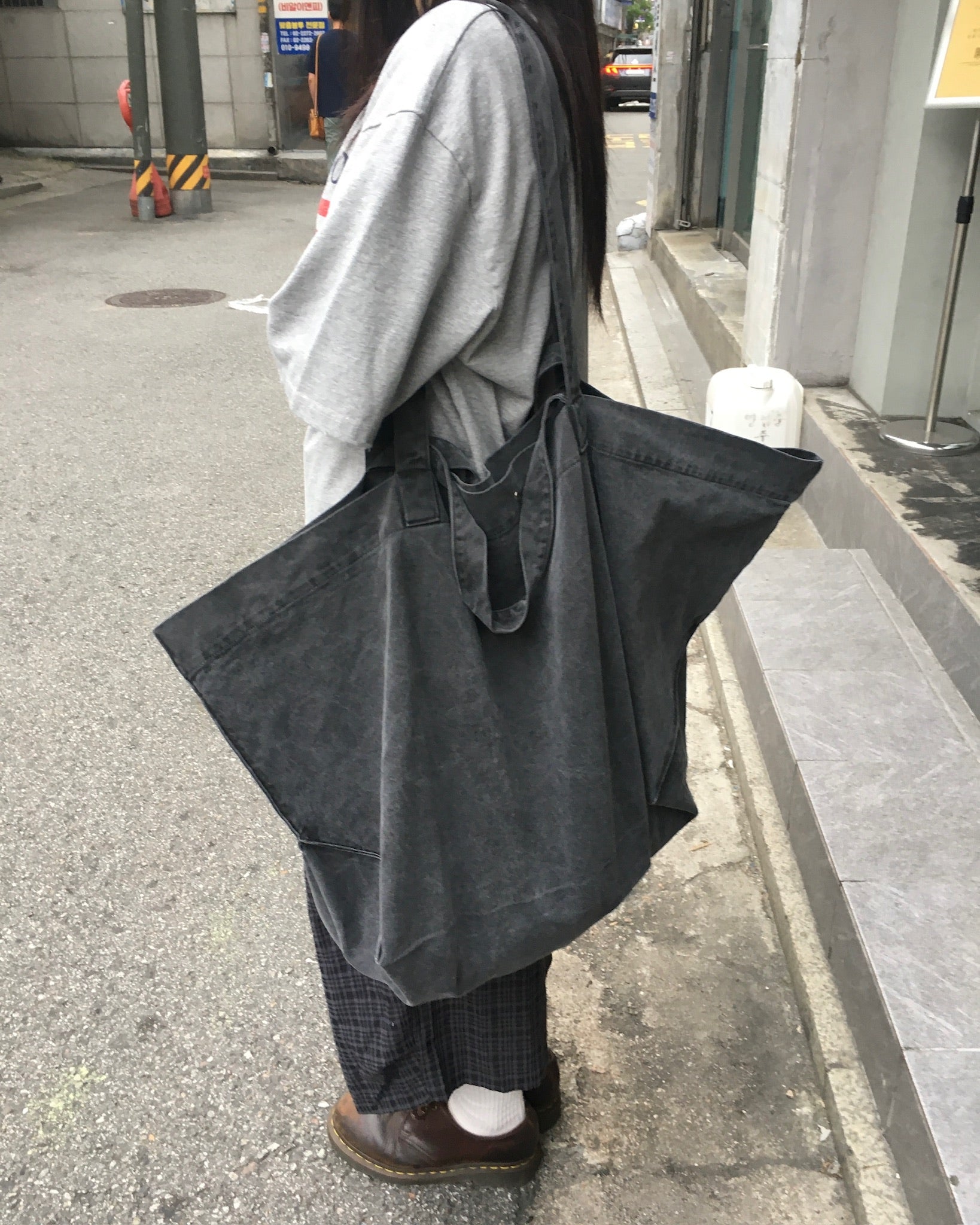 vintage washed bag (charcoal)
