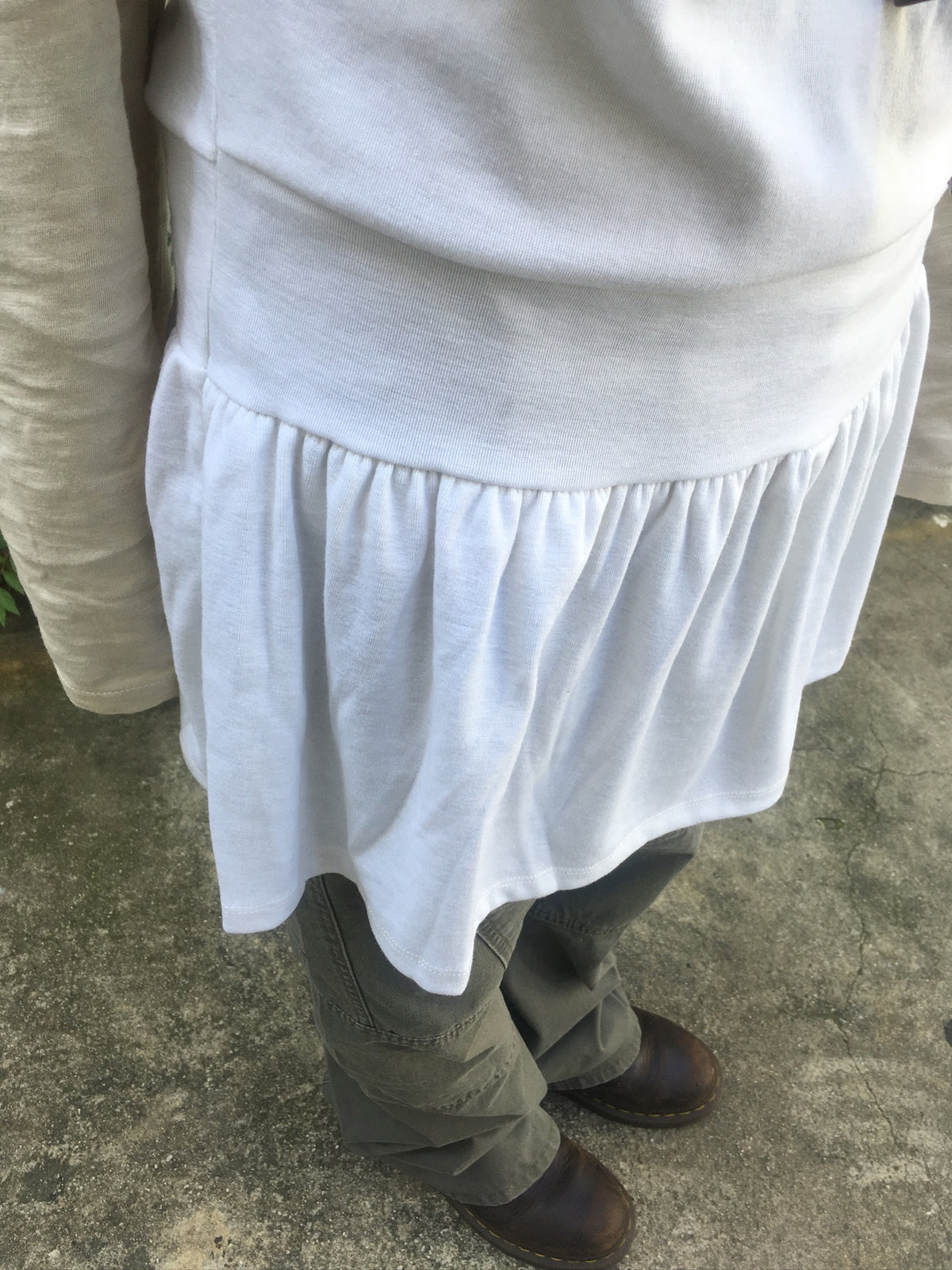 jersey shirring dress (white)