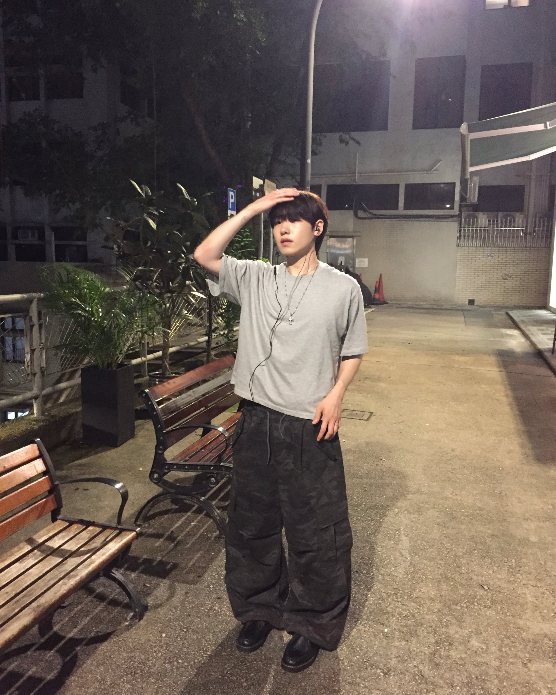 military camo work pants (charcoal)