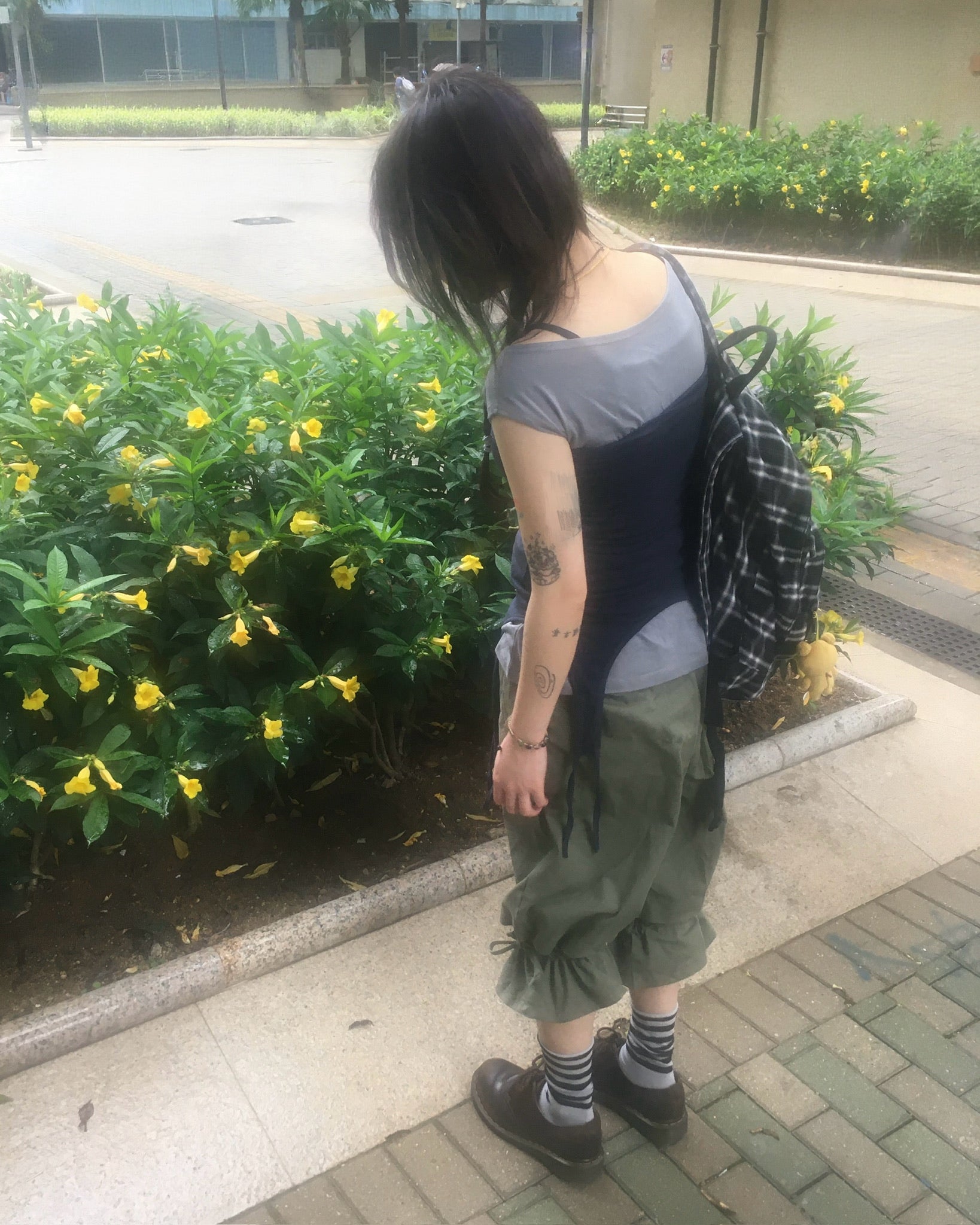 two-piece layered tee (navy/grey)