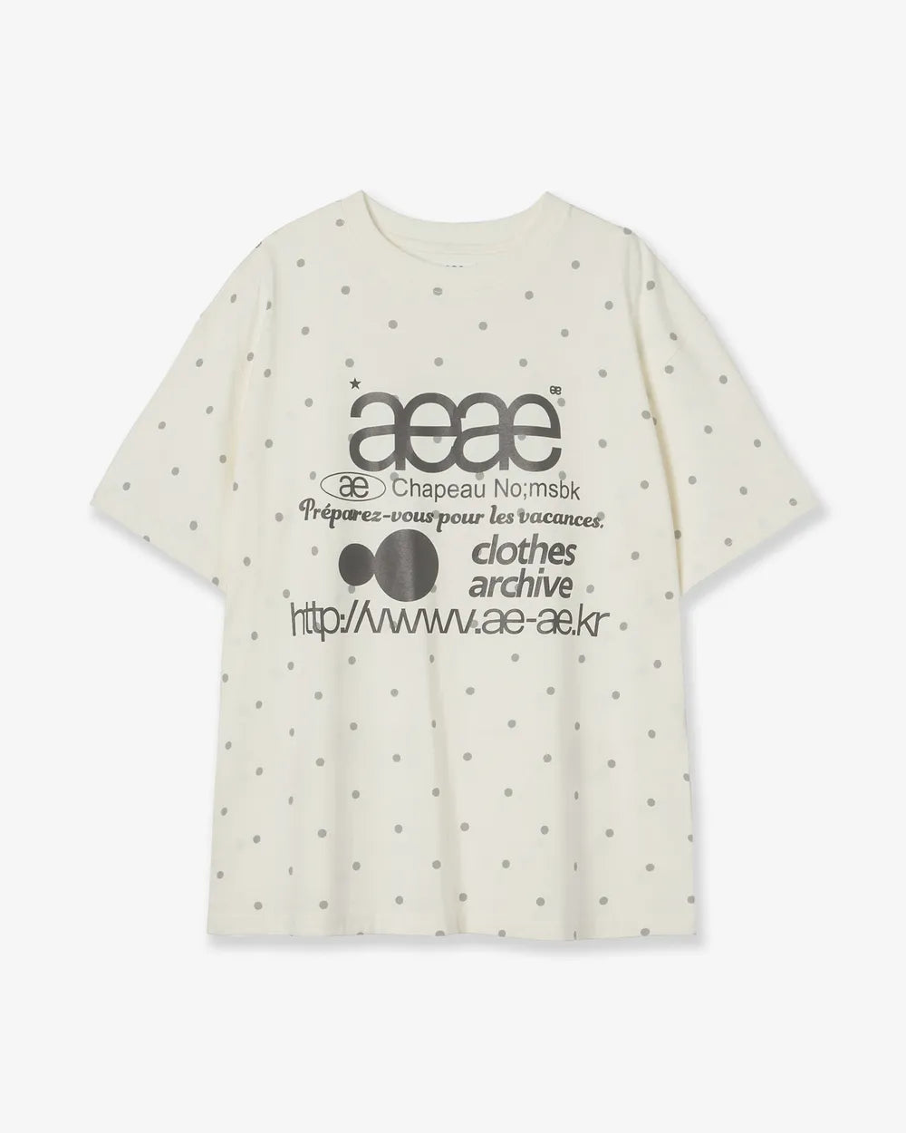 AEAE WEB LOGO DOT T-SHIRTS (CREAM)