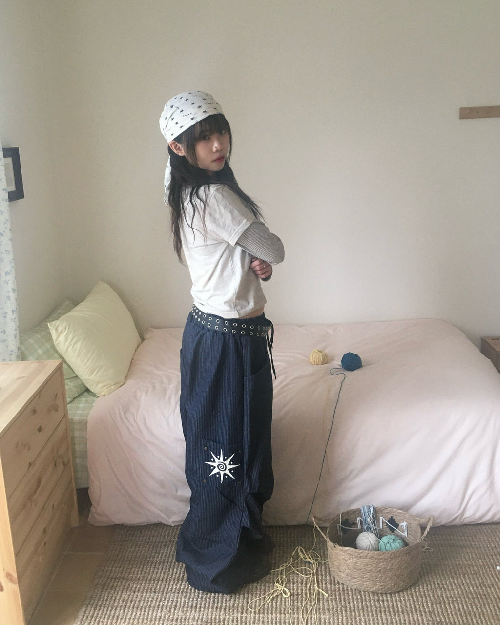 (★BEST) star stripe layered tee (oatmeal)