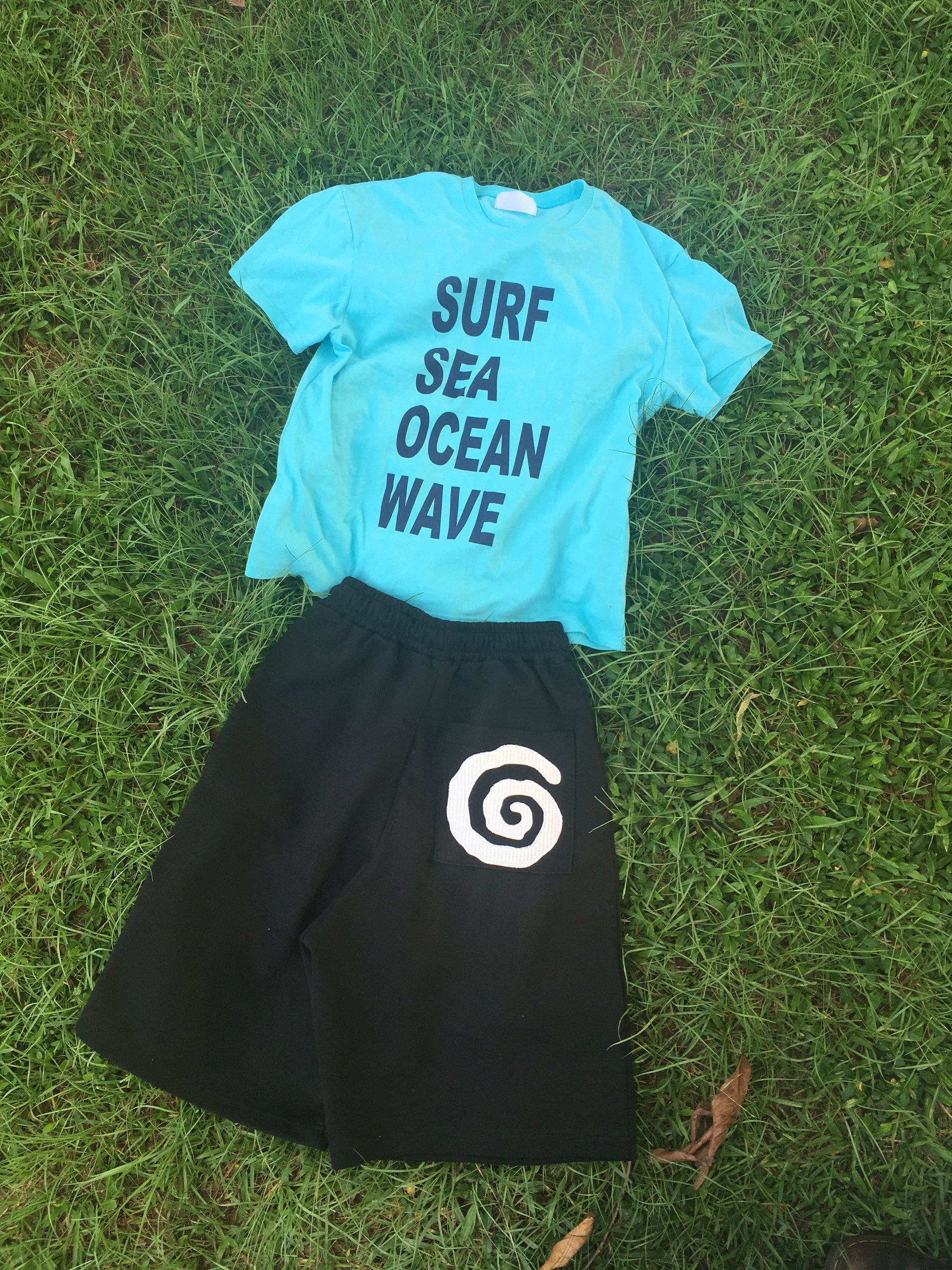 spiral half sweat pants (black)