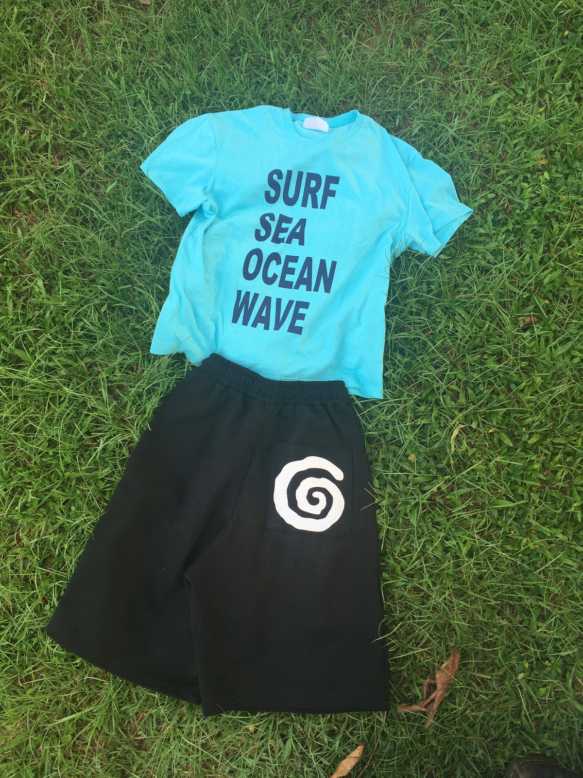spiral half sweat pants (black)
