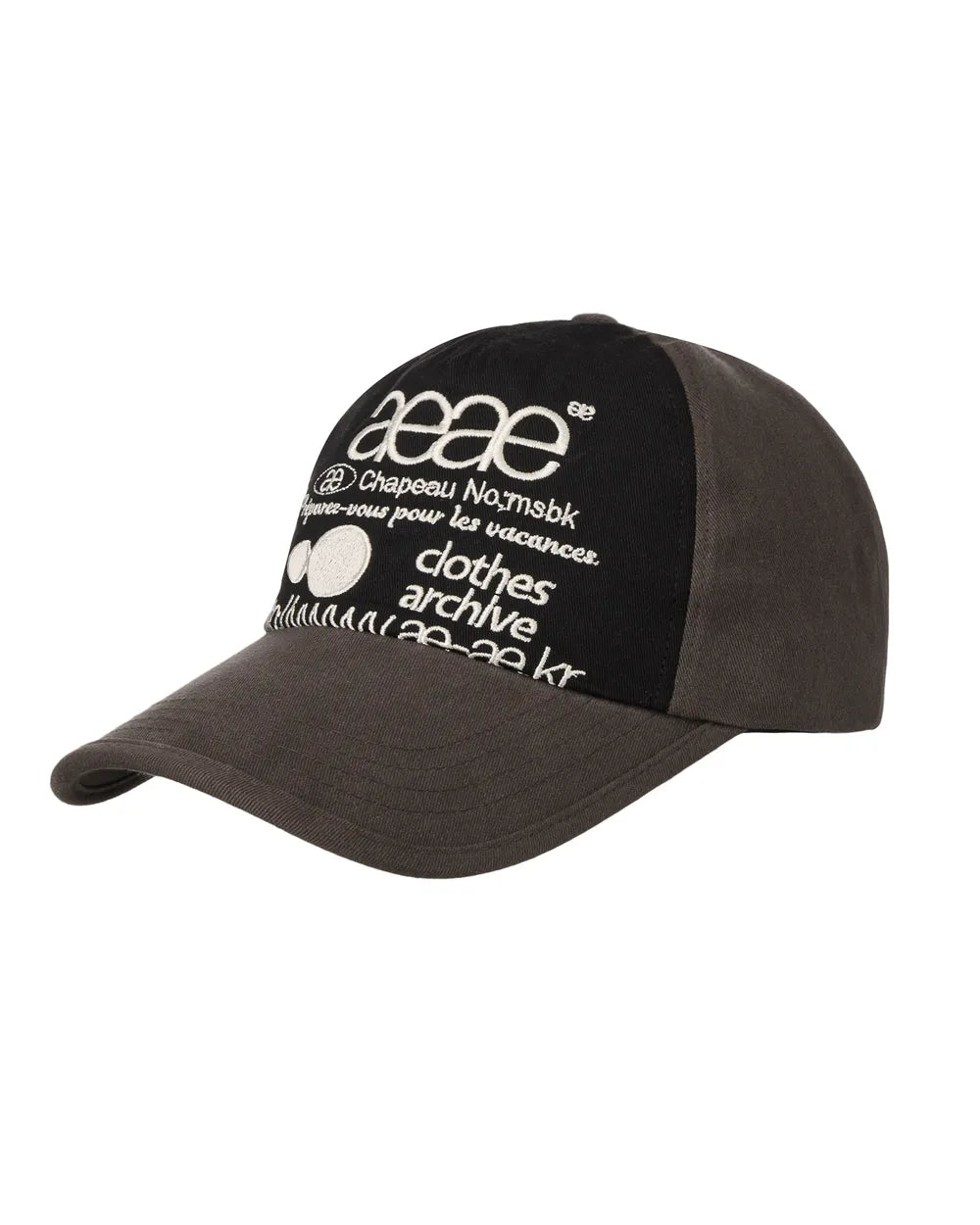 AEAE WEB LOGO 5 PANNEL BALL CAP (DARK BROWN/BLACK)
