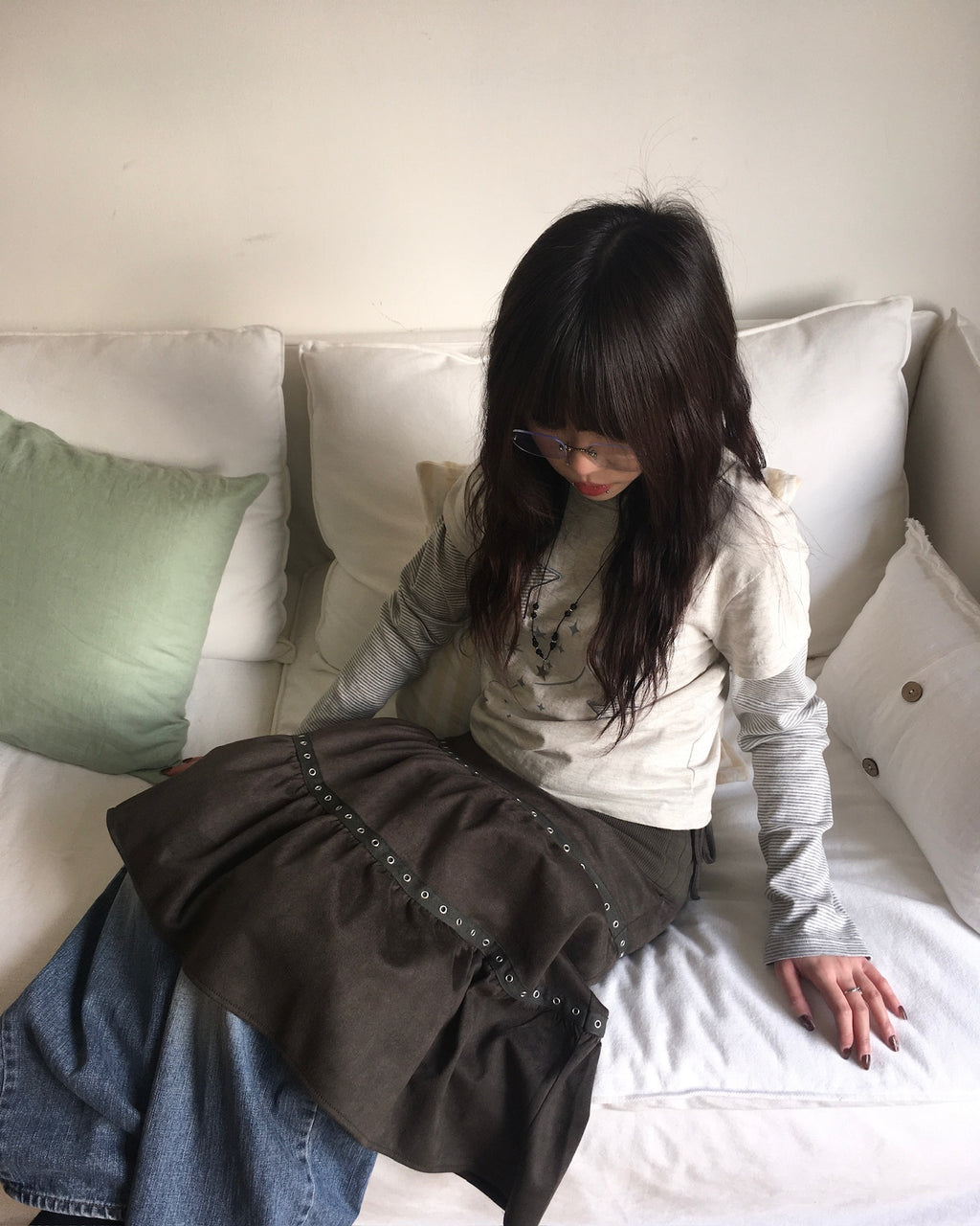 hollow midi skirt