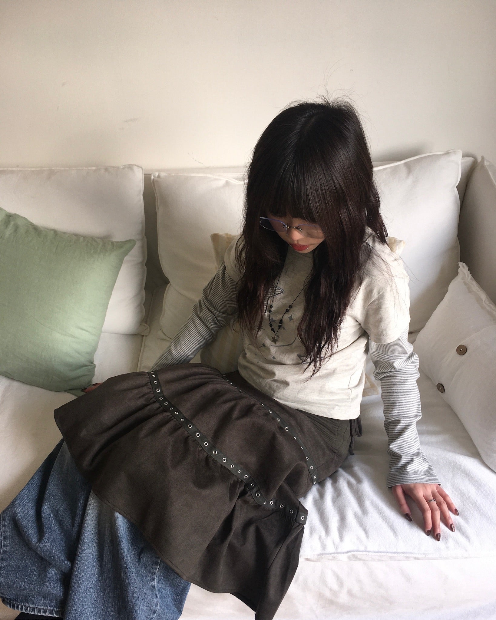 hollow midi skirt