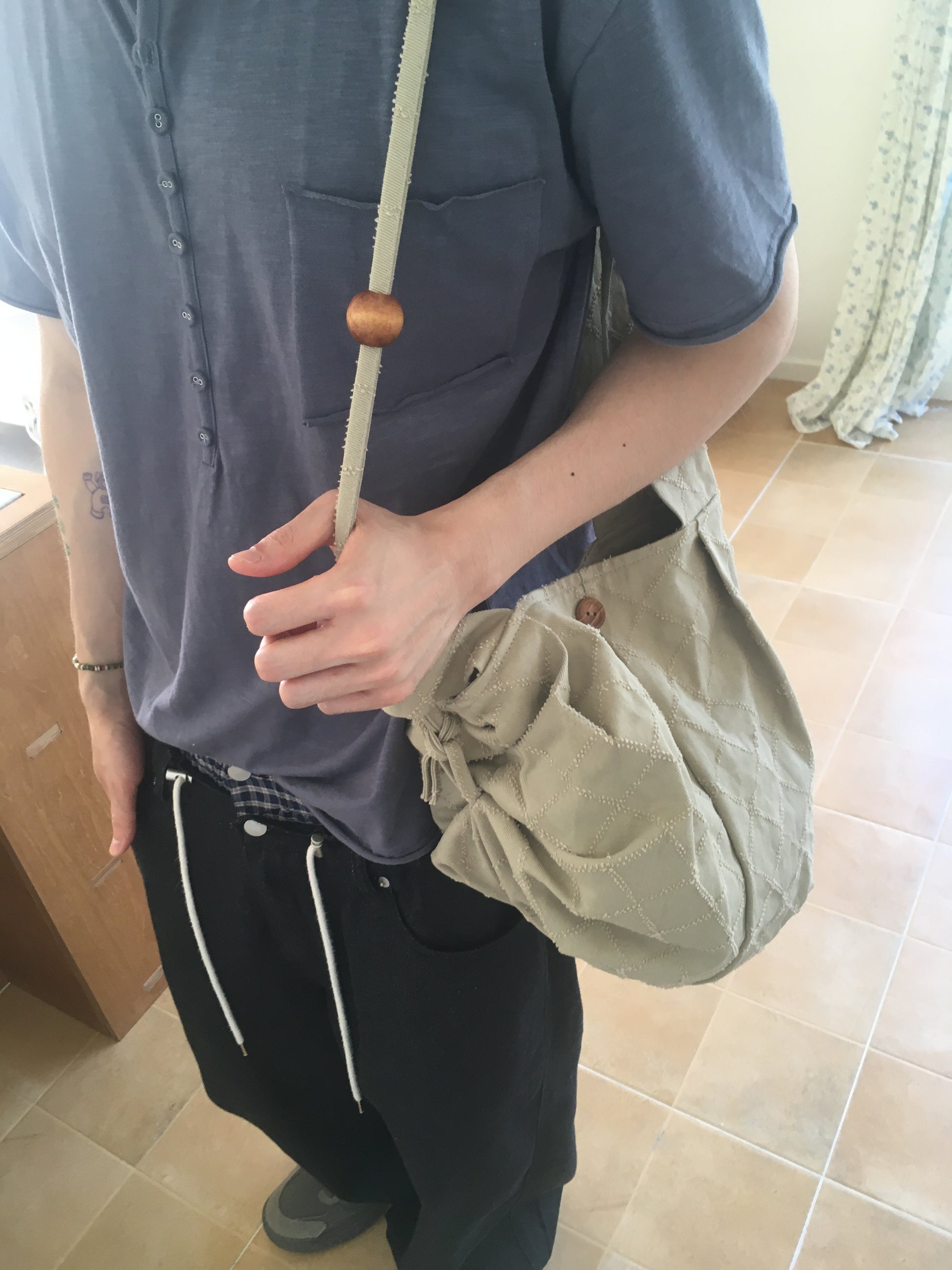 diamond stitch bag (beige)