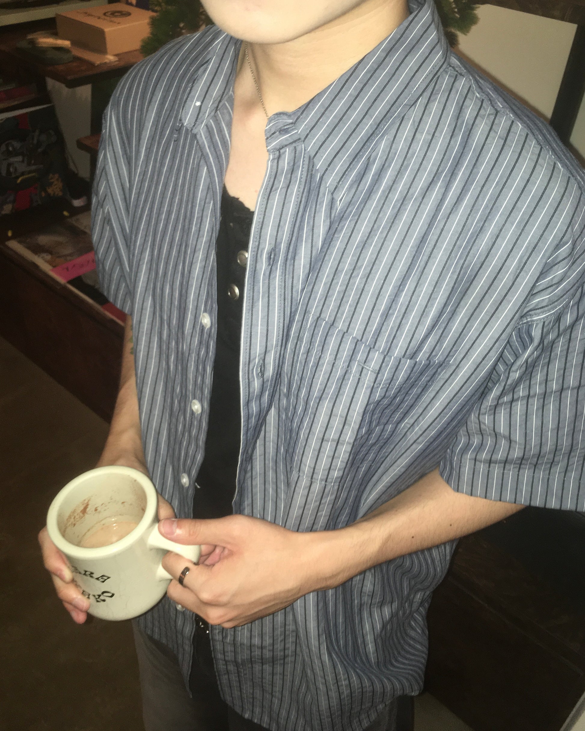 flax striped line shirt (men wear)