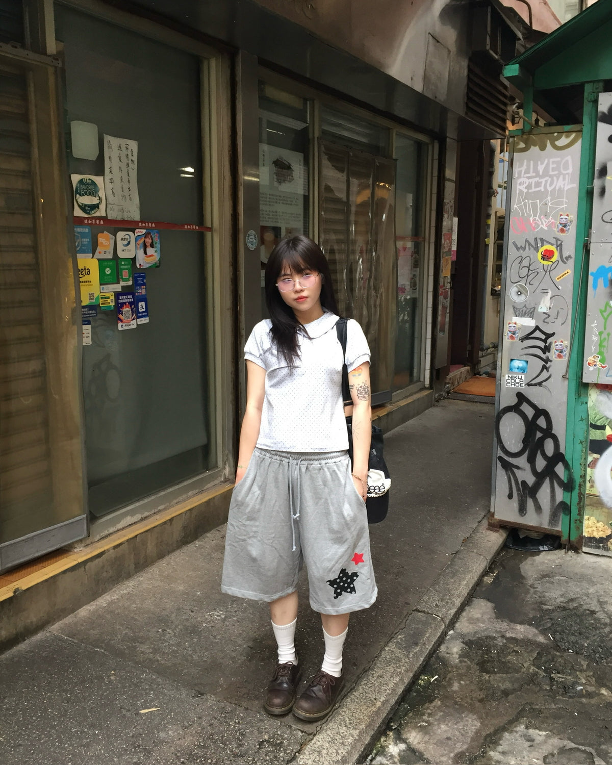 dot rounded puff tee (sky blue)