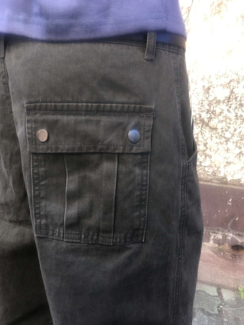 vintage washed cargo pants (charcoal)