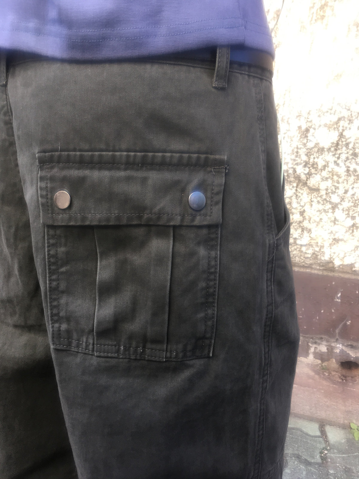 vintage washed cargo pants (charcoal)