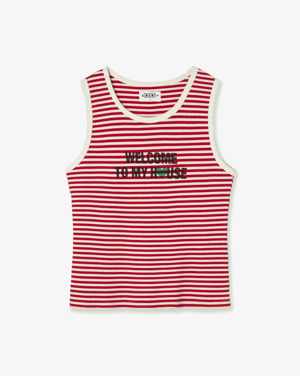 AEAE WELCOME TO MY HOUSE SLEEVELESS (RED)