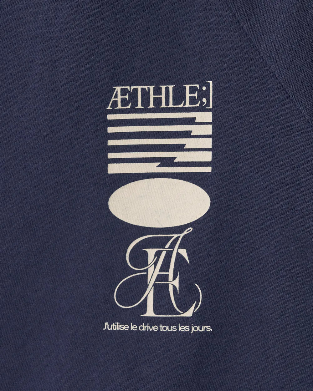 AEAE ATHLETE STRIPE HALF T-SHIRTS (NAVY)