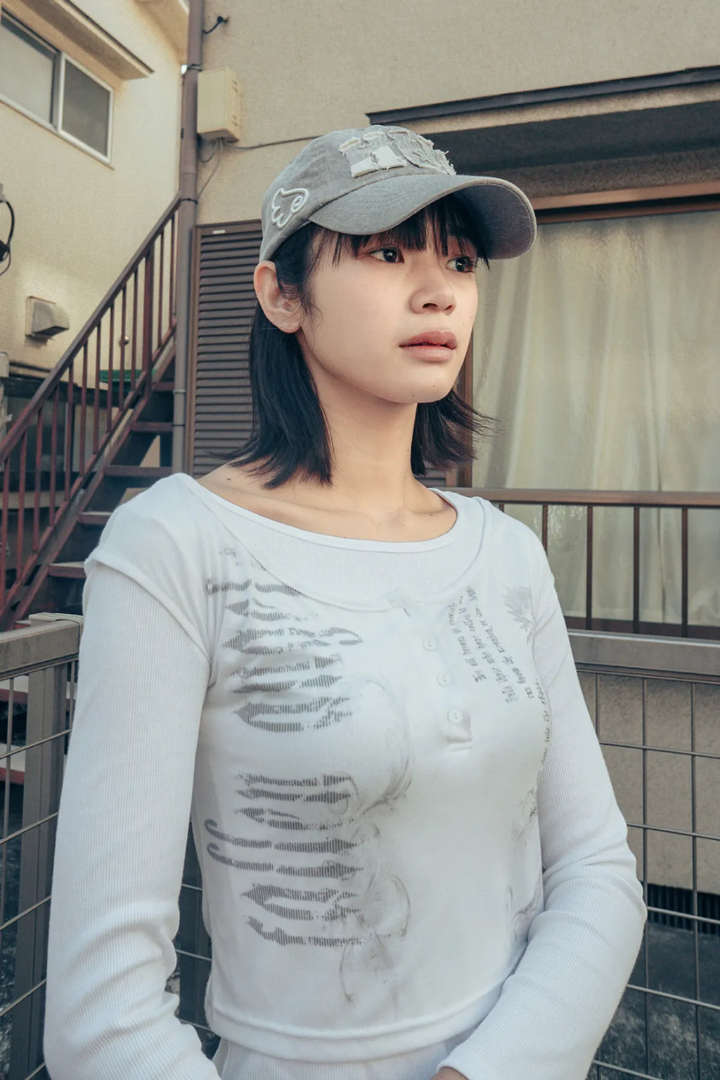 HUGYOURSKIN FALLEN ANGEL LAYERED TOP (WHITE)