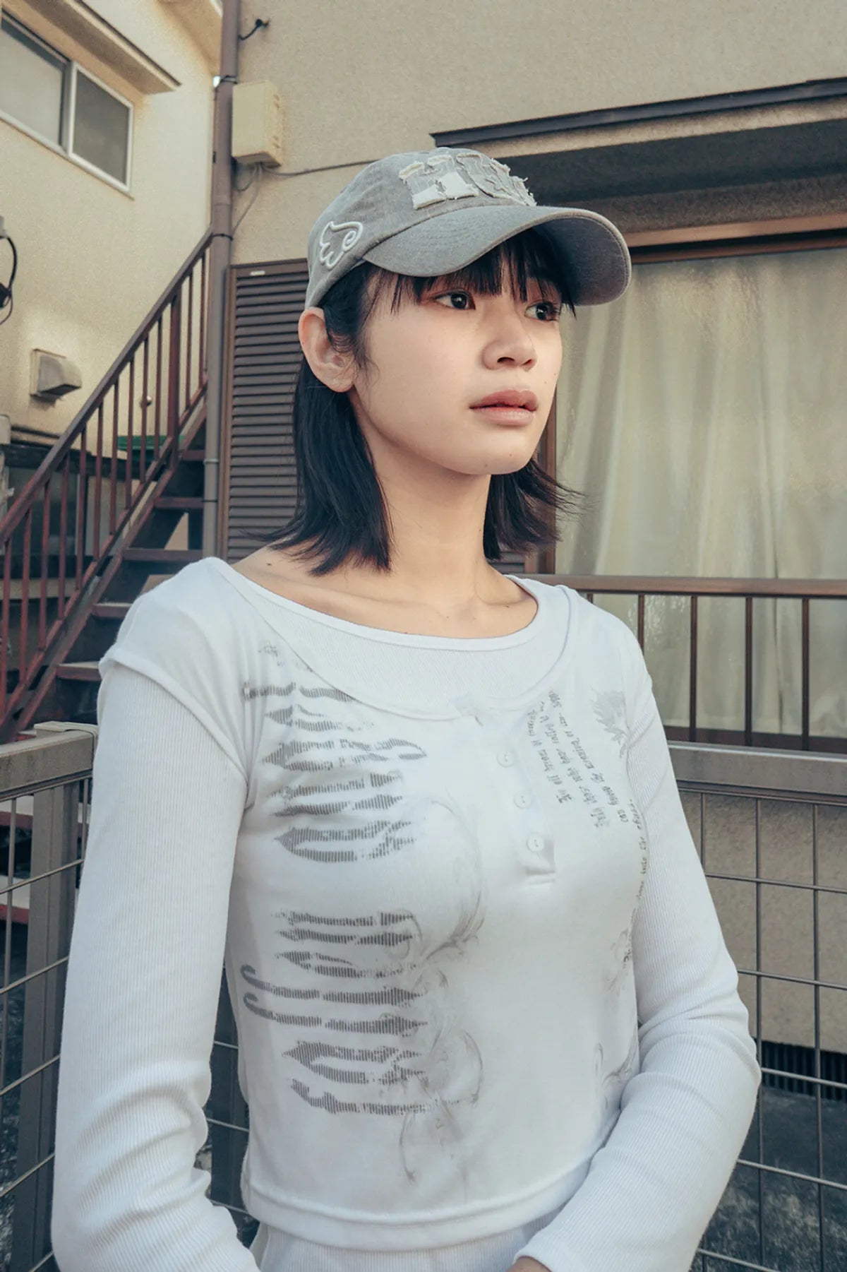 HUGYOURSKIN FALLEN ANGEL LAYERED TOP (WHITE)