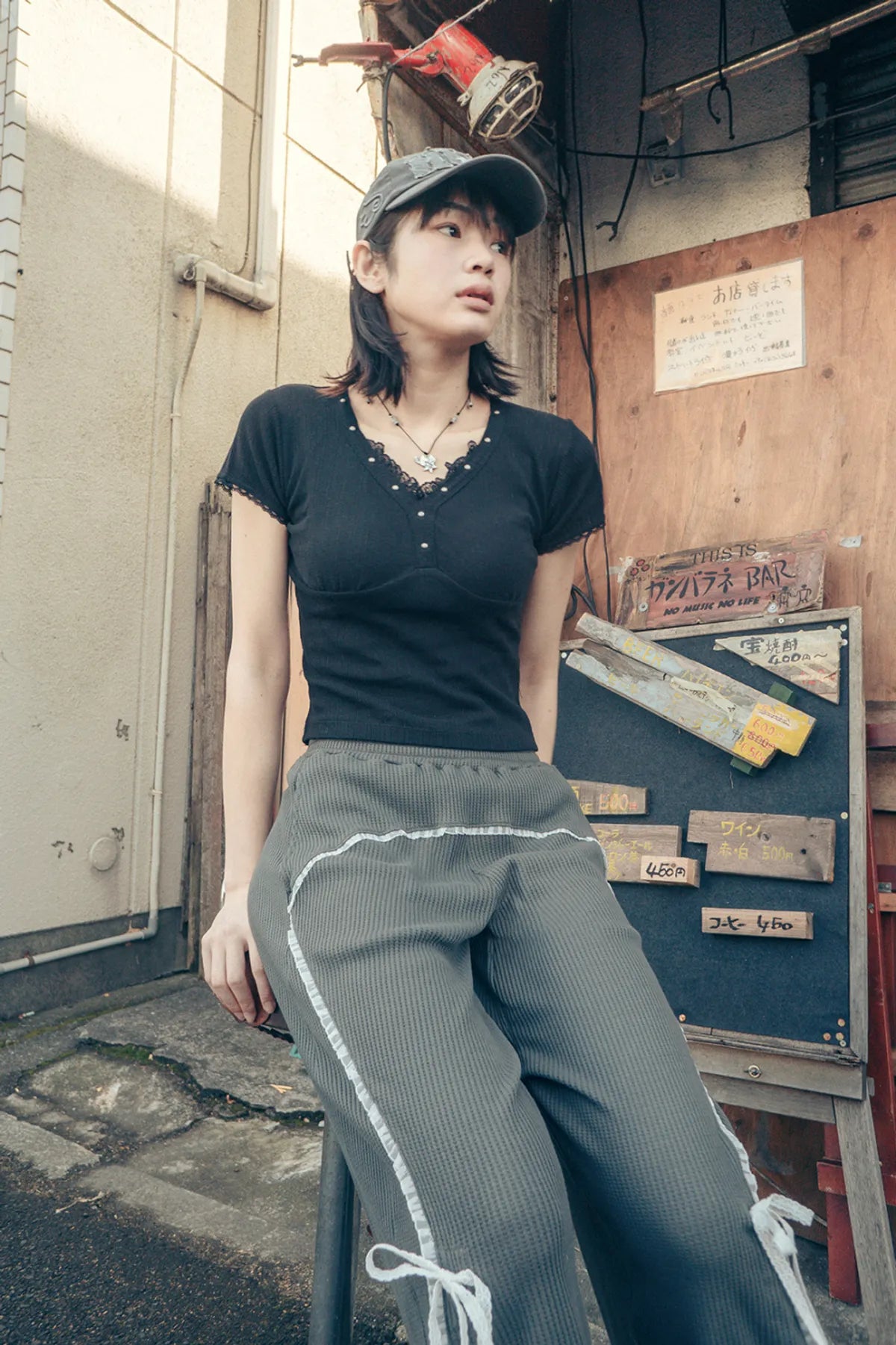 HUGYOURSKIN RACE JOGGER PANTS (CHARCOAL)
