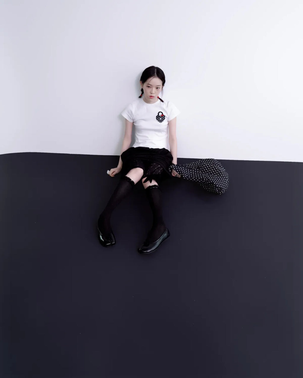 【𝘱𝘳𝘦-𝘰𝘳𝘥𝘦𝘳】KEYMISERY Reversible Dot Tote Bag (Black)
