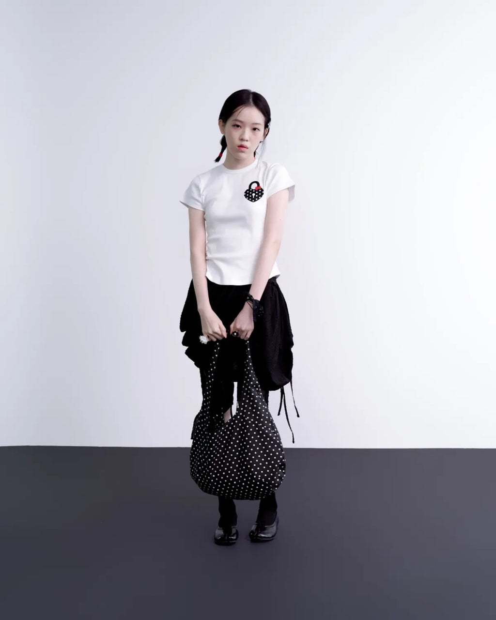 【𝘱𝘳𝘦-𝘰𝘳𝘥𝘦𝘳】KEYMISERY Reversible Dot Tote Bag (Black)