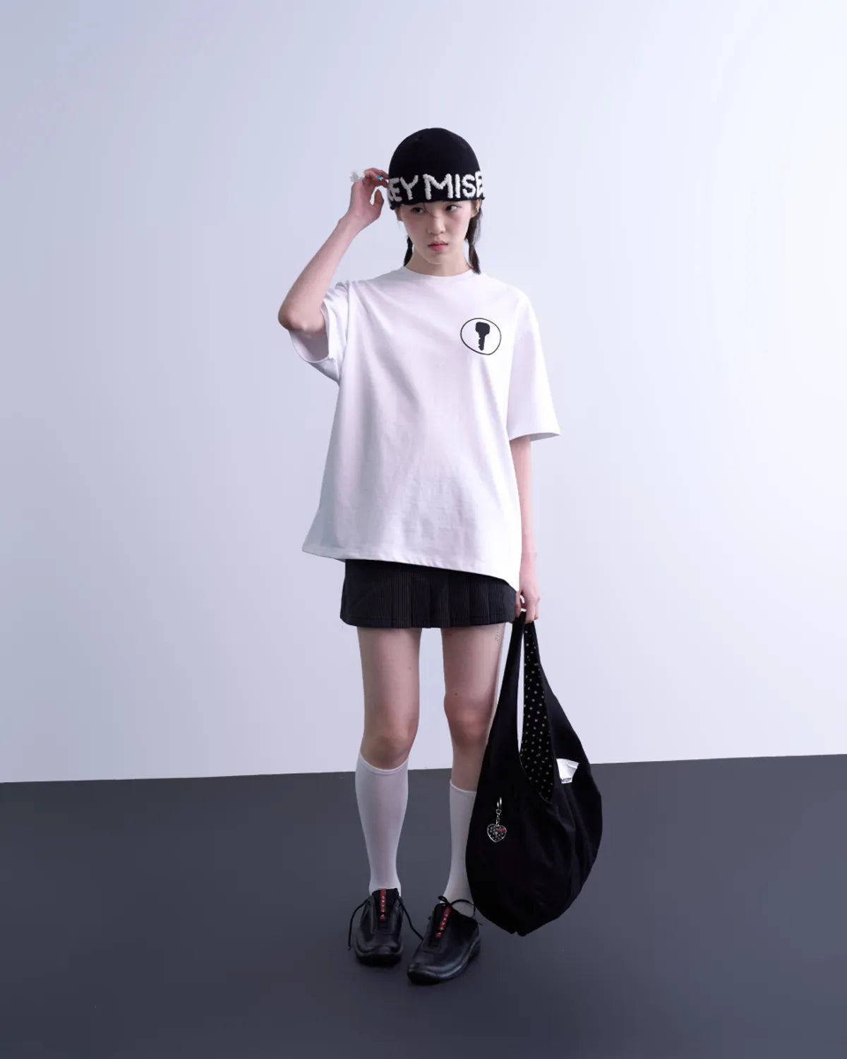 【𝘱𝘳𝘦-𝘰𝘳𝘥𝘦𝘳】KEYMISERY Reversible Dot Tote Bag (Black)