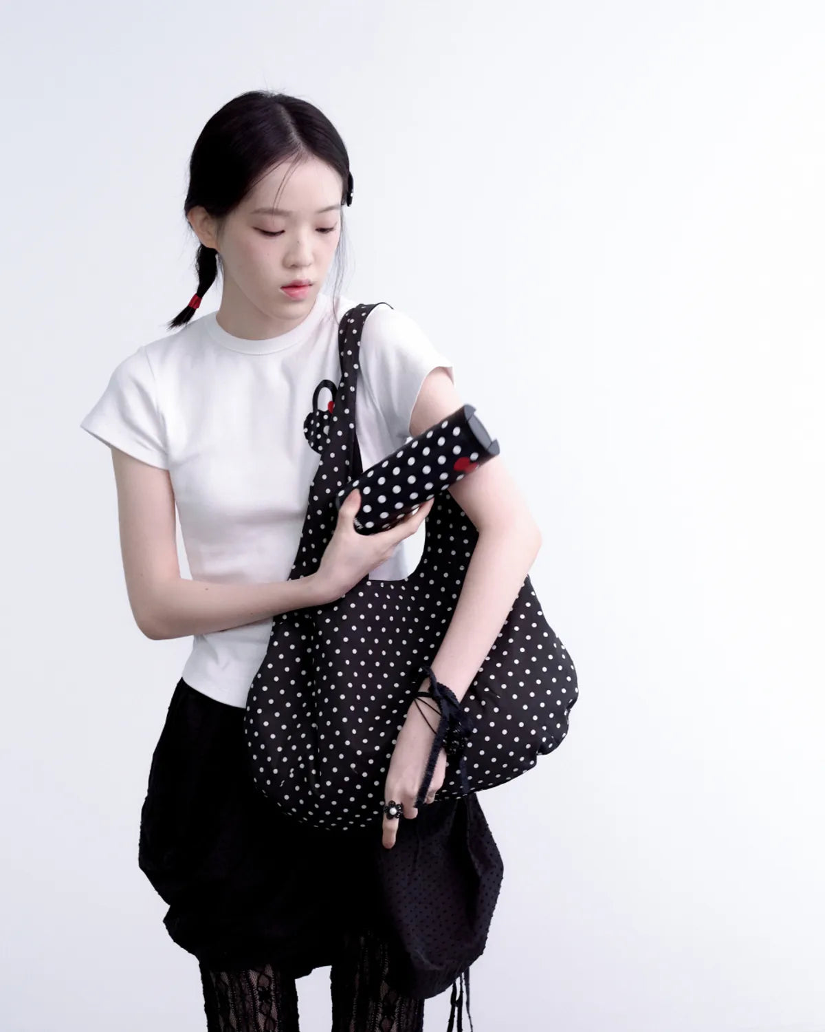 【𝘱𝘳𝘦-𝘰𝘳𝘥𝘦𝘳】KEYMISERY Reversible Dot Tote Bag (Black)