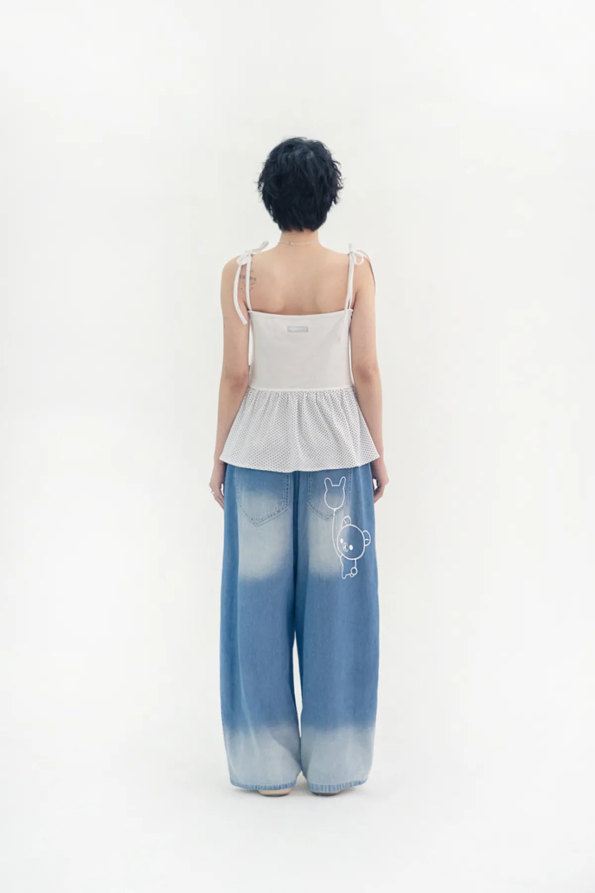 HUGYOURSKIN KORILAKKUMA WASHED JEANS (BLUE)