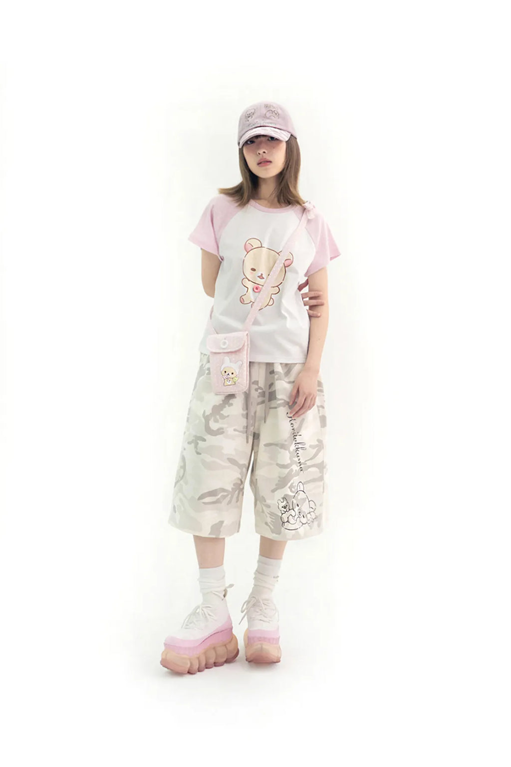 HUGYOURSKIN CAMO KORILAKKUMA BERMUDA PANTS (GREY)