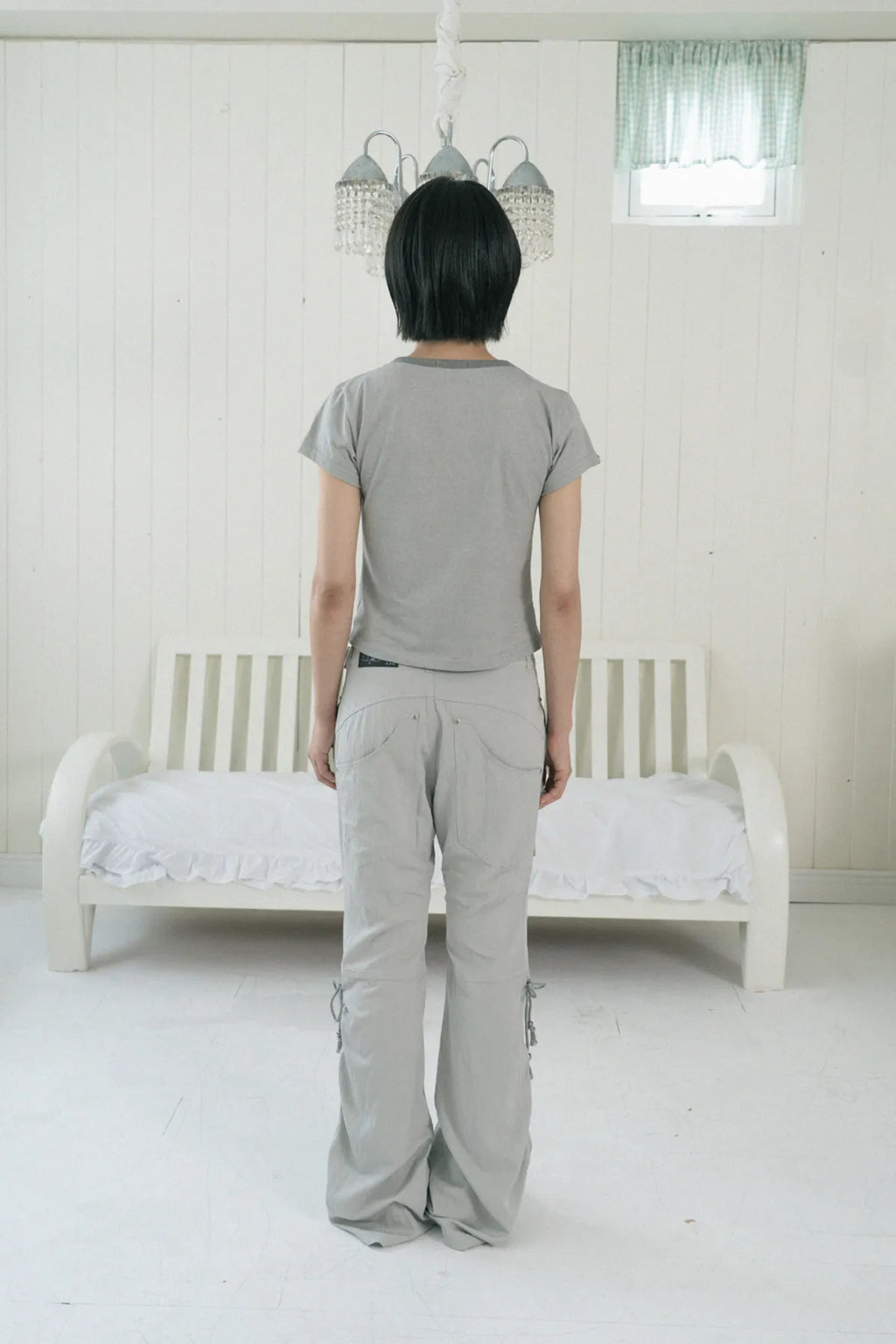 HUGYOURSKIN GLITTER MELTED TEE (GREY)