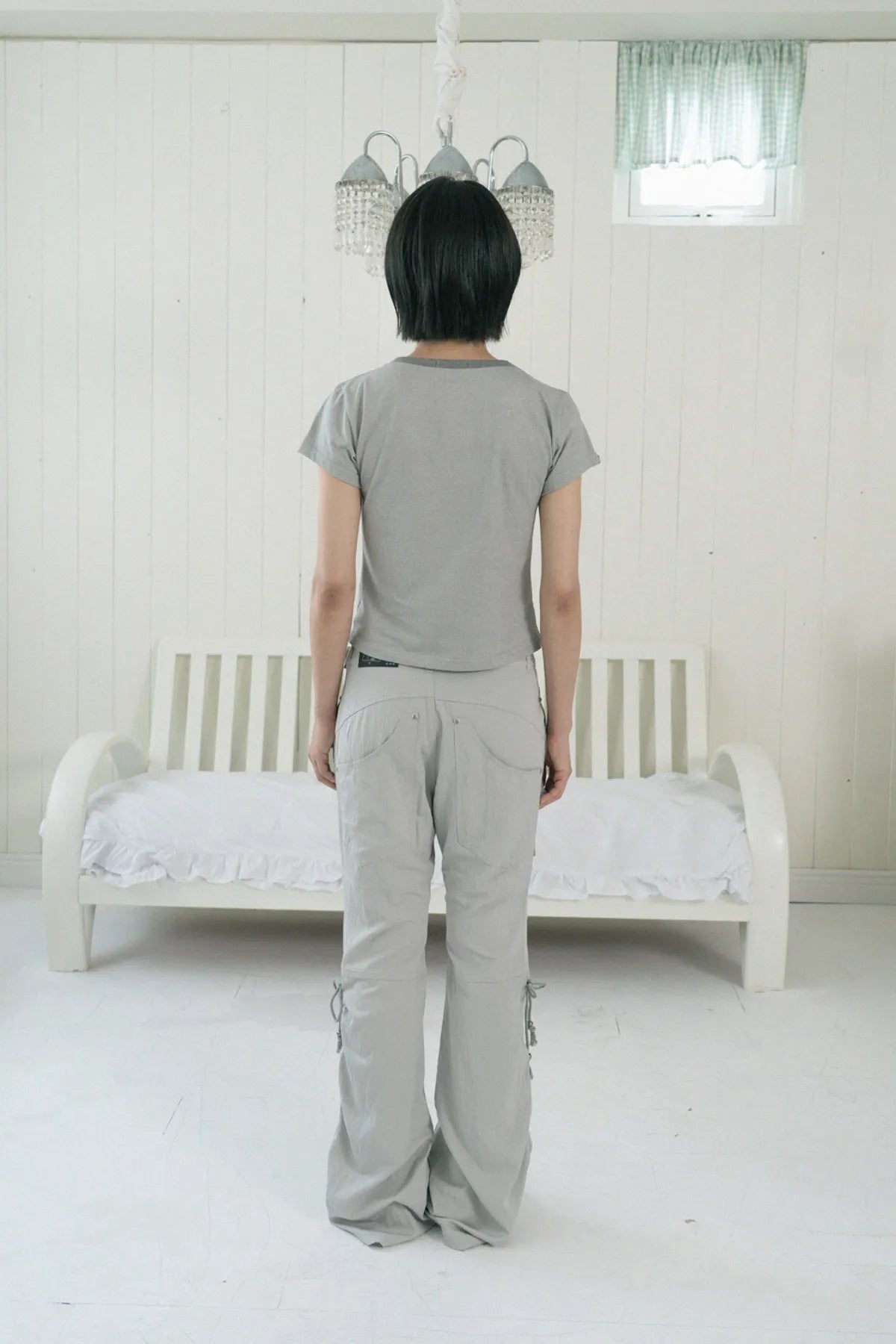 HUGYOURSKIN GLITTER MELTED TEE (GREY)