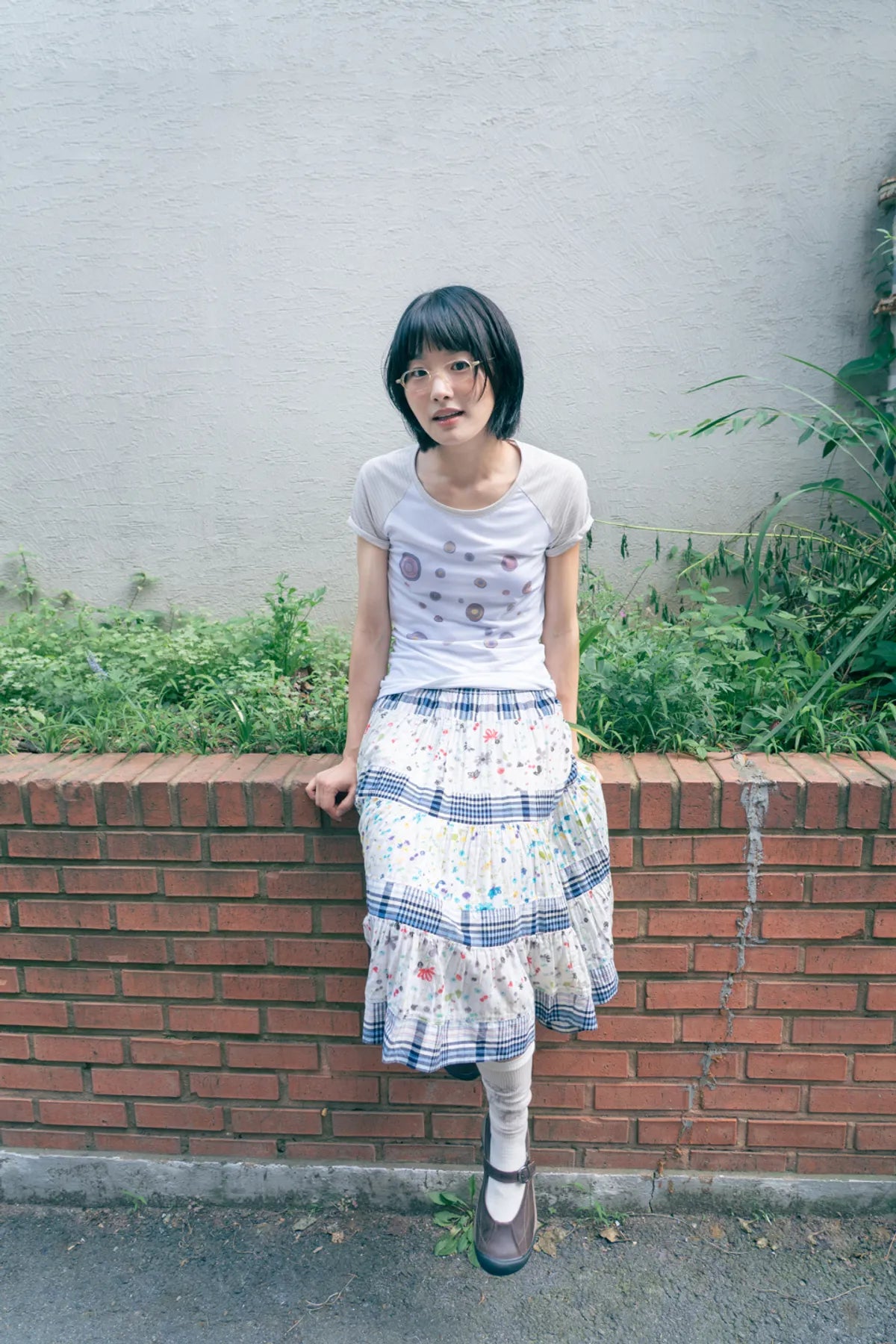 HUGYOURSKIN GOMPANG-EE RINGER TEE (BEIGE)